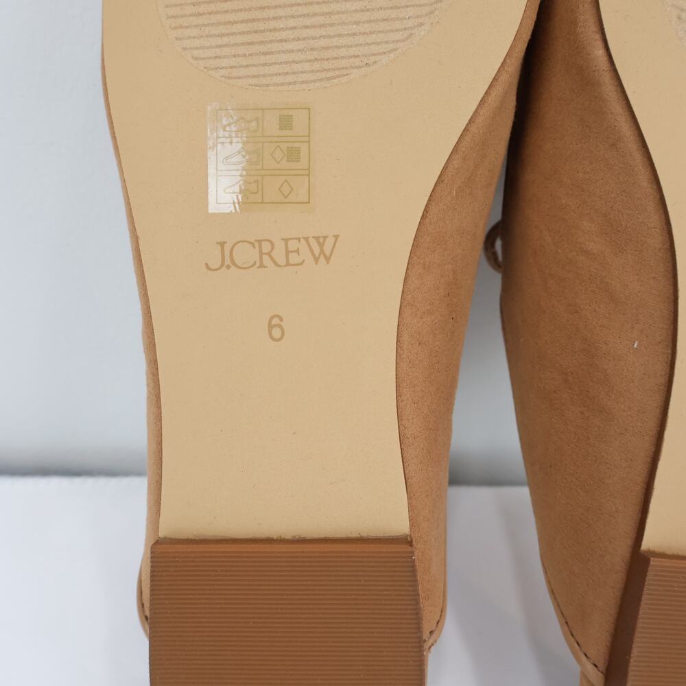 J.Crew Factory Sueded Bow Slip-On Mules Sienna Tan Size 6 NWOT - Picture 9 of 9